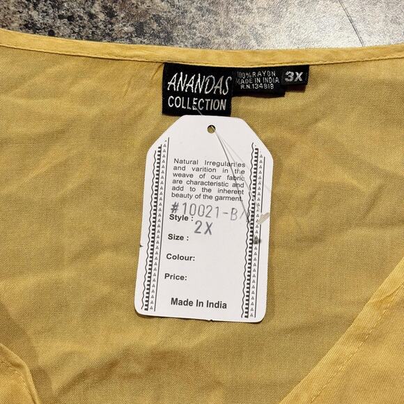 NWT Tunic Top Boho Cottage Festival Peasant Flowy Beachy Mustard Yellow Size 3X - Picture 4 of 7